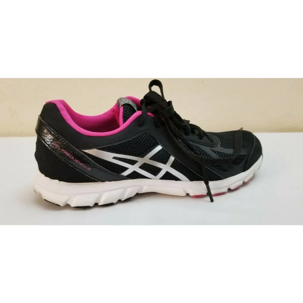 ASICS Gel-Frequency 3 Black Pink Running Shoes Women’s Size 8 Q554N(D)